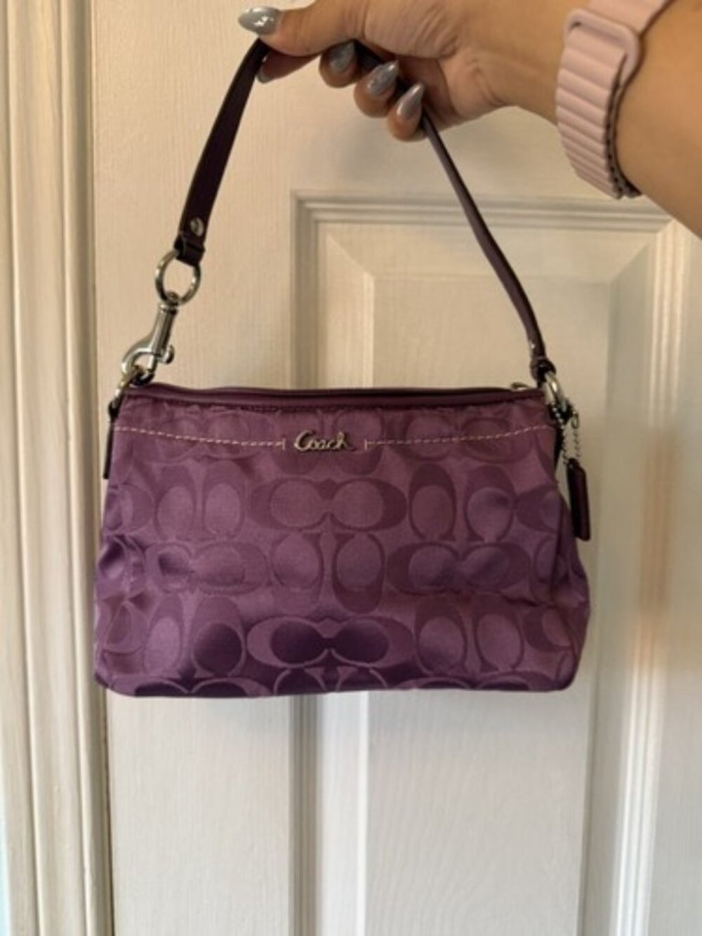 Vintage Coach Purple Signature Jacquard Shoulder Bag 💜